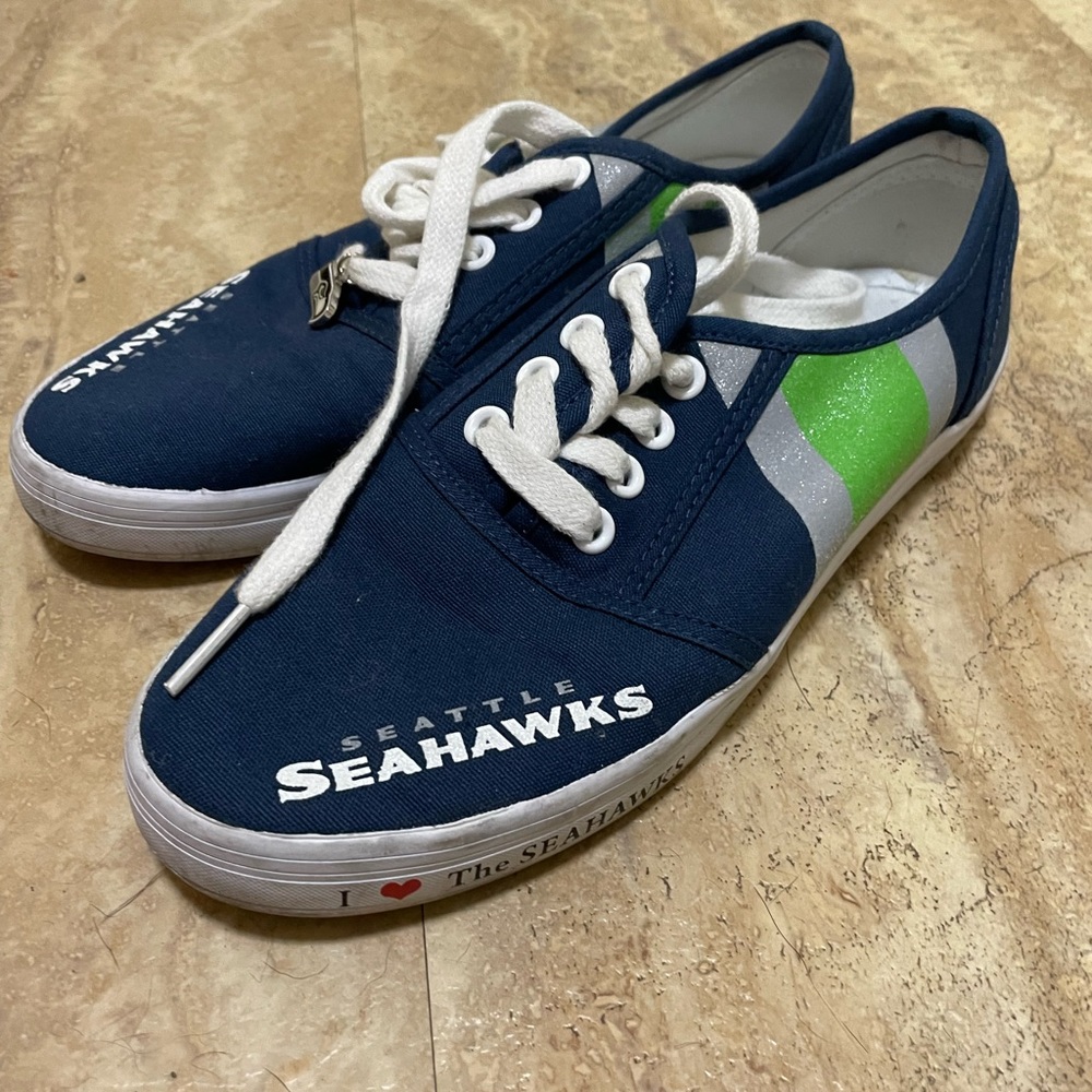 NFL Seattle Seahawks Blue and Green Athletic Shoes